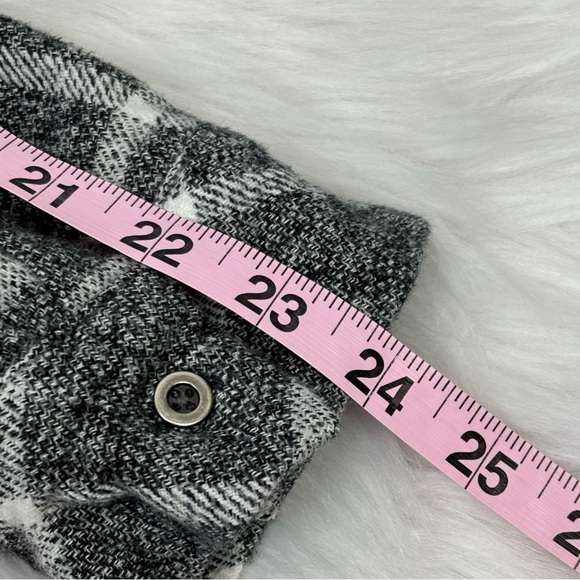 BKE from The Buckle Brushed Flannel Shirt Button Down Black White Eased Fit LRG - Picture 15 of 15
